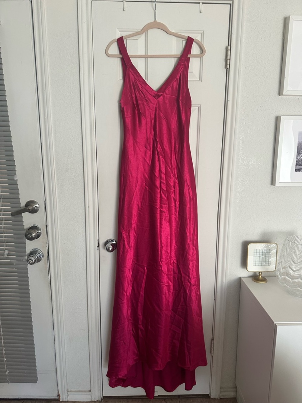 Lulu's Fuchsia High-Low Slip Dress